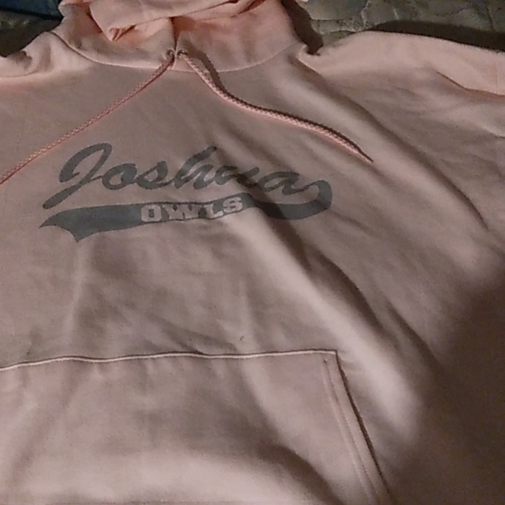 Pink hood.
